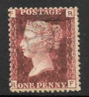 SG 43 1d Penny Red Lettered R-F plate 191 MOUNTED MINT