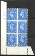2½d Light Blue Cylinder Control R45 190 Dot perf 5(E I) UNMOUNTED MINT MNH