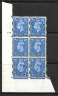 2½d Light Blue Cylinder Control R45 194 Dot perf 5(E I) UNMOUNTED MINT MNH