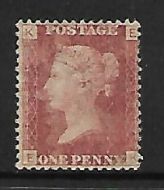 SG 43 1d Penny Red Lettered plate 138 E-K MOUNTED MINT