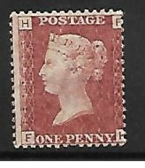 SG 43 1d Penny Red Lettered F-H plate 202 MOUNTED MINT
