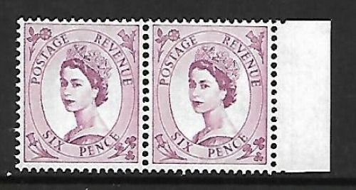 Sg S112a 6d Wilding Violet Narrow band Right - 6mm UNMOUNTED MINT