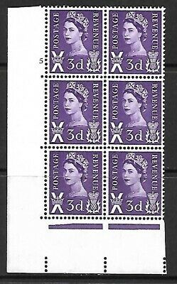 Sg XS2a Variety 3d Scotland Cyl 5 No Dot perf A(E I) UNMOUNTED MINT