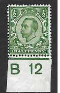 Sg 340 ½d Green Downey Head Control B 12(c) UNMOUNTED MINT MNH