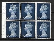UB19 5d Pre-decimal Machin Booklet pane R2 dot UNMOUNTED MINT MNH