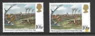 Sg 1088 10½p Horse Racing with huge yellow blob UNMOUNTED MINT