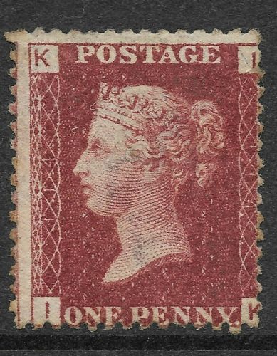 SG 43 1d Penny Red Lettered I-K plate 114 MOUNTED MINT