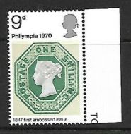 sg836a 1970 9d Philympia phosphor omitted - UNMOUNTED MINT MNH