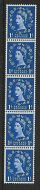 S14 1d Wilding Edward Vertical coil strip UNMOUNTED MINT