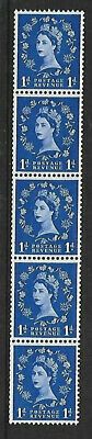S14 1d Wilding Edward Vertical coil strip UNMOUNTED MINT