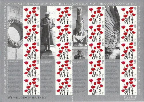 LS35 GB 2006 We Will Remember Smiler sheet UNMOUNTED MINT MNH