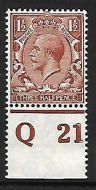 N18(15) 1½d Orange Brown Royal Cypher control Q21 perf UNMOUNTED MINT MNH