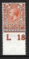 N19(3) 2d Deep Reddish Orange control L18 perf single RPS cert UNMOUNTED MINT