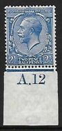 N21(1) 2½d Blue Royal Cypher control A. 12 Imperf single UNMOUNTED MINT