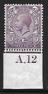 N22(2) 3d Dull Reddish Violet Royal Cypher Control A.12 imperf UNMOUNTED MINT