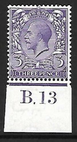 N22(6) 3d Bright Violet Royal Cypher control B. 13 imperf UNMOUNTED MINT MNH