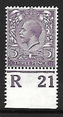 N22(12) 3d Brownish Violet Royal Cypher control R21 perf UNMOUNTED MINT