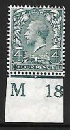 N23(5) 4d Pale Slate Green Royal Cypher control M18 Imperf UNMOUNTED MINT
