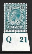 N31(2) 10d Turquoise Blue Royal Cypher control Q21 Imperf UNMOUNTED MINT