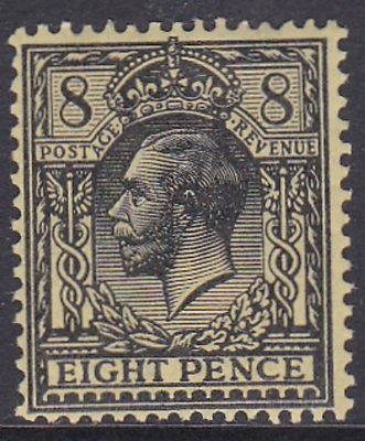 N28(2) 8d Black on Yellow Buff Royal Cypher UNMOUNTED MINT