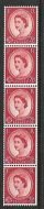 S52 2½d Wilding Edward Crown vertical coil strip UNMOUNTED MINT