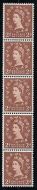 S40 2d Wilding Multi Crown on Cream Vertical coil strip UNMOUNTED MINT