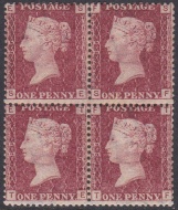Sg43 1d plate 186 Block of four 1 x M M 3 x UNMOUNTED MINT