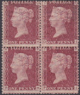 Sg43 1d plate 187 Block of four ALL UNMOUNTED MINT
