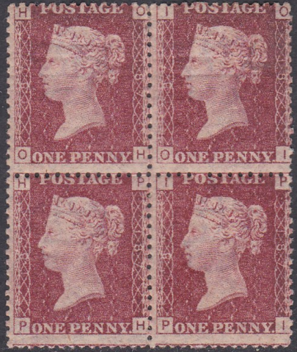 Sg43 1d plate 187 Block of four ALL UNMOUNTED MINT