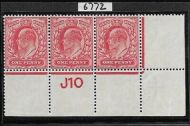 M5(4) 1d Rose-Carmine Control J10 perf type V2 with cert UNMOUNTED MINT