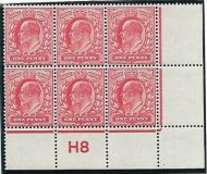 1d Scarlet Control H8 perf perf type H2A(d) plate 48 UNMOUNTED MINT