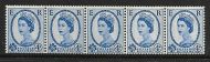 S92 4d 2 Band Violet sideways Coil strip wmk crown left UNMOUNTED MINT