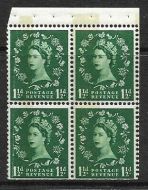 SB74a Wilding booklet pane Blue Phosphor scarce perf type I(½v) UNMOUNTED MNT