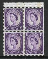 SB101b Wilding booklet pane Phos Blue on Cream 1 x 4mm band RH UNMOUNTED MNT