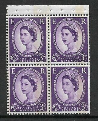 SB101b Wilding booklet pane Phos Blue on Cream 1 x 4mm band RH UNMOUNTED MNT