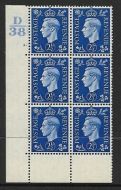 2½d Blue Dark colours D38 2 Dot perf 6B(E P) UNMOUNTED MINT