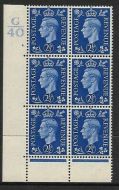 1937 2½d Blue Dark colours G40 6B Dot perf 6 state ii block 6 UNMOUNTED MINT