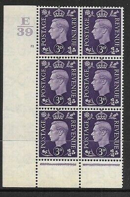3d Violet Dark colours E39 11 No Dot perf 6(I P) block 6 UNMOUNTED MINT MNH