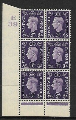 3d Violet Dark colours E39 12 No Dot perf 6(I P) block 6 UNMOUNTED MINT MNH