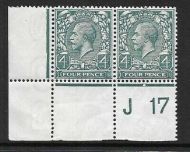N23(1) 4d Grey Green Royal Cypher control J17 perf pair UNMOUNTED MINT