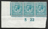 N31(4) 10d Greenish Blue Royal Cypher control S22 imperf MOUNTED MINT