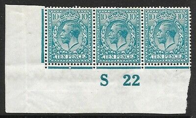 N31(4) 10d Greenish Blue Royal Cypher control S22 imperf MOUNTED MINT