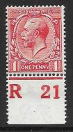 N16(11) 1d Carmine Red Royal Cypher Control R21 perf single UNMOUNTED MINT
