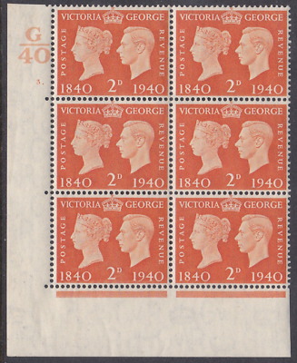 Sg 482 1940 2d Centenary Cylinder G40  3 Dot UNMOUNTED MINT MNH