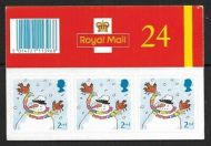 LX22 2001 Christmas Barcode Booklet -  24 x 2nd Class - No Cylinder