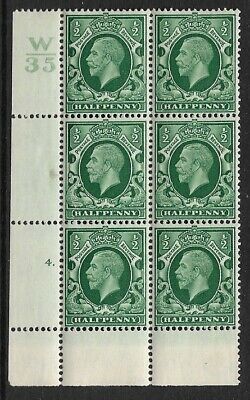 1934 ½d Photogravure cyl W35 4 Dot perf 2A UNMOUNTED MINT