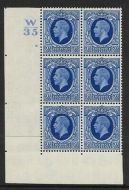 1934 2½d Photogravure cyl blk W35 6 No Dot perf 2(I E) UNMOUNTED MINT