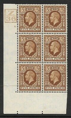 1934 5d Photogravure cyl blk Z36 4 Bar 5 Dot perf 5(E I) UNMOUNTED MINT