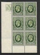 1934 9d Photogravure cyl blk X35 4 BAR 15 no dot UNMOUNTED MINT