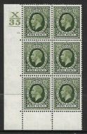 1934 9d Photogravure cyl blk X35 1 BAR 15 dot UNMOUNTED MINT